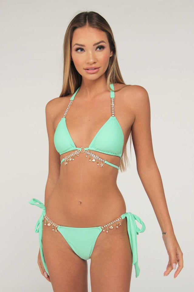 Diamond Chain Triangle Bikini Set - Dress In Beauty