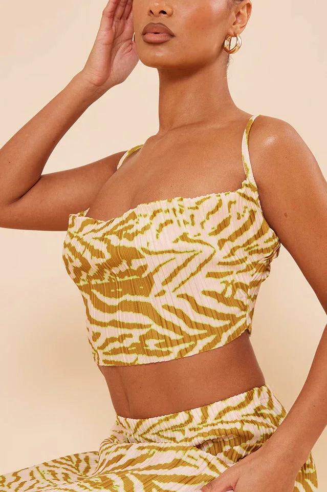 Pleated cow neck top and maxi skirt set - View 22 | TEVQA