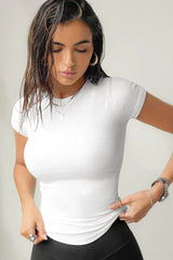 Y2K Essential Ribbed Baby Tee - TEVQA