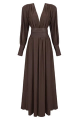 Rosey Tan Maxi Dress - View 23 | TEVQA