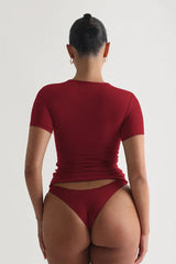 Fitted Crew Neck Baby Tee - View 20 | TEVQA
