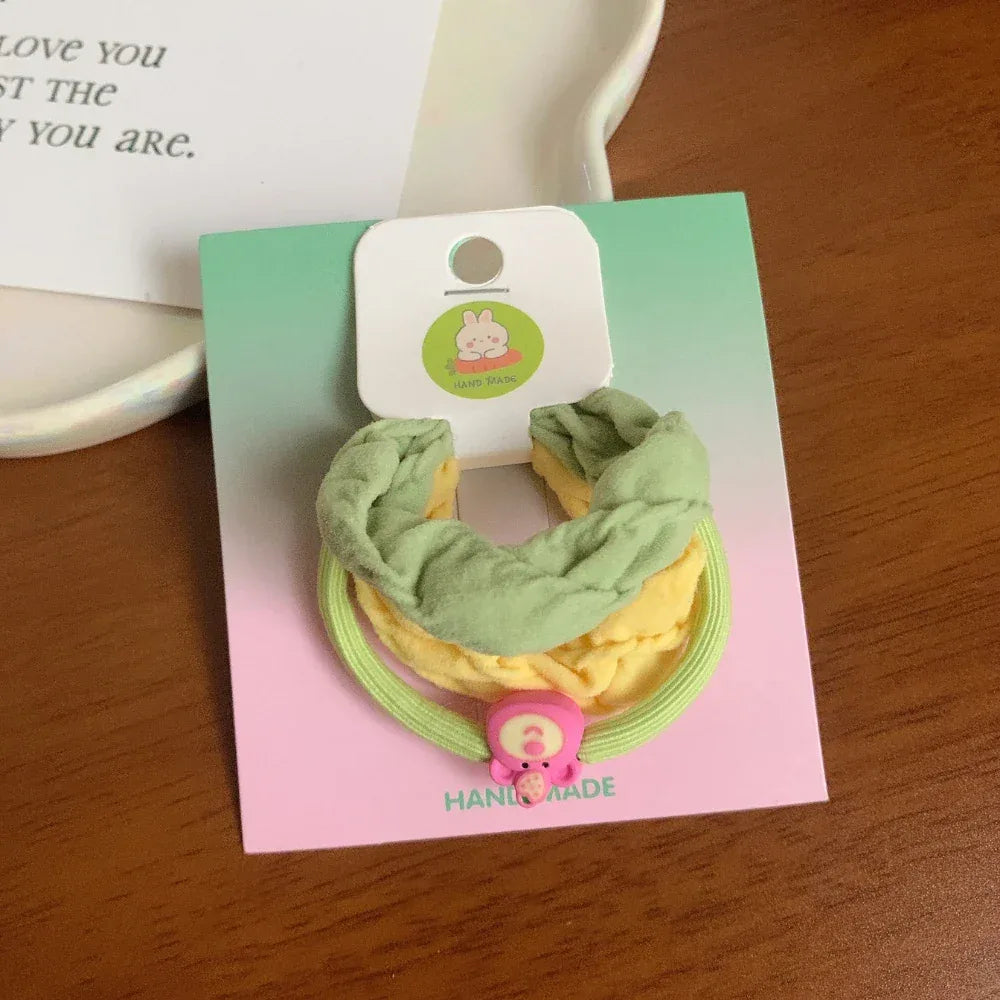 Soft terry scrunchie and hair tie set with charm - View 8 | TEVQA
