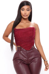 Seraphina Cream Mesh Corset Top - View 16 | TEVQA