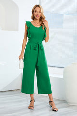 Frill Sleevless Calf Length Jumpsuit | Dress In Beauty