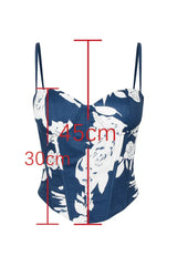 Structured floral print corset top - View 8 | TEVQA