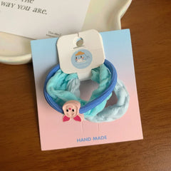 Soft terry scrunchie and hair tie set with charm - View 7 | TEVQA