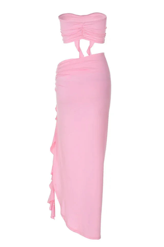 Arrietty Flower Draped Skirt Set - View 16 | TEVQA