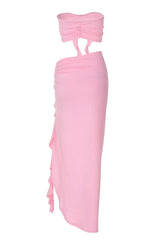 Arrietty Flower Draped Skirt Set - View 16 | TEVQA