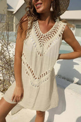 Openwork Knit Beach Cover-Up Dress - View 11 | TEVQA