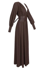 Rosey Tan Maxi Dress - View 24 | TEVQA