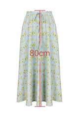 Vintage Floral Print Top + Skirt Set - TEVQA