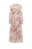 Floral Chiffon A-Line Dress - View 15 | TEVQA