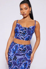Pleated cow neck top and maxi skirt set - View 24 | TEVQA