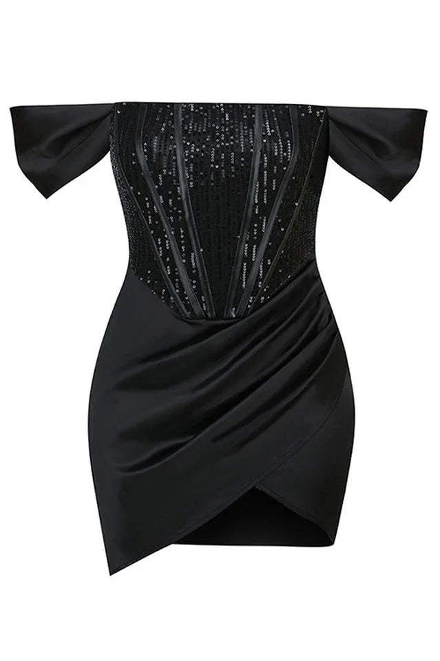 Nadia Sequin Corset Mini Dress - View 8 | TEVQA