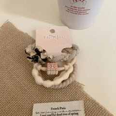 3-pack preppy plaid hair ties with bear charm - View 7 | TEVQA
