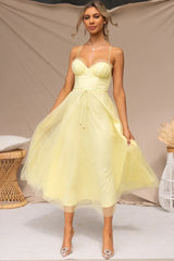 Cindy Tulle Midi Dress - TEVQA