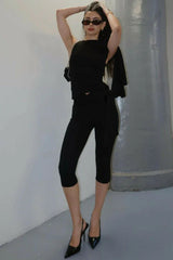One-shoulder knit pants set - View 21 | TEVQA