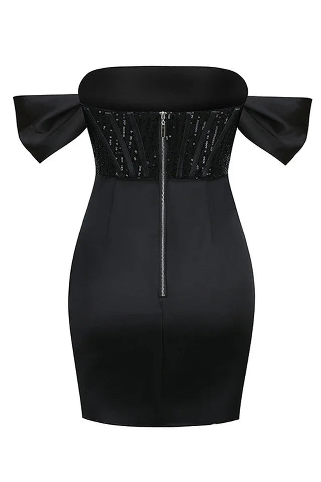 Nadia Sequin Corset Mini Dress - View 9 | TEVQA