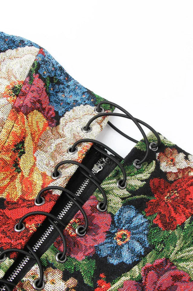 Floral Tapestry Corset Top - View 13 | TEVQA