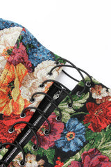 Floral Tapestry Corset Top - View 13 | TEVQA