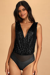 Evening Of Wonder Sequin Cowl Back Bodysuit | Dress In Beauty