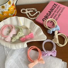 Gentle Knit Knot Bow Hair Ties for Kids (2.4 Inch)