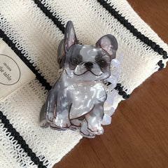 3.15 Inch Dog Breed Acetate Hair Claw - Solid 30g Premium Pearlescent Clip