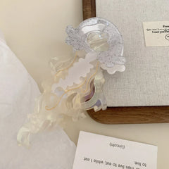 Large Acetate Jellyfish Hair Claw Clip - View 7 | TEVQA