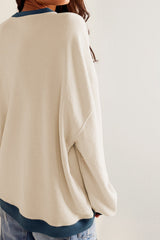 Contrast Dropped Shoulder Sweatshirt | Dress In Beauty