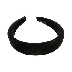 Satin Padded Headband with Mini Heart Print - 1.2 Inch