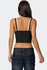 Lace Trim Cropped Tank Top - View 23 | TEVQA