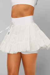 High Waist Plain Mesh Skort | Dress In Beauty