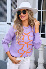 Black graphic bow knit sweater - View 14 | TEVQA