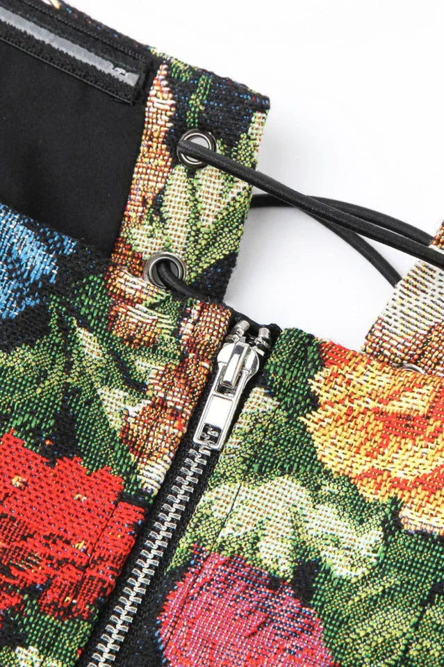 Floral Tapestry Corset Top - View 14 | TEVQA