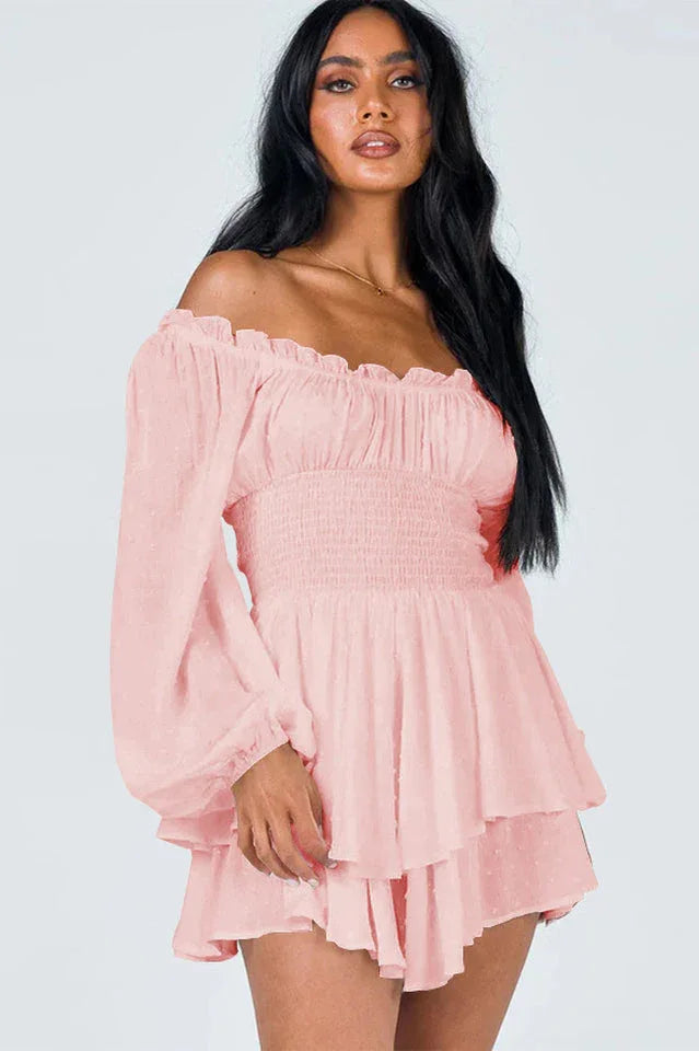 Tiered Swing Skater Romper - TEVQA