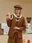 Fuzzy striped knit scarf - View 6 | TEVQA
