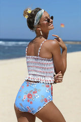 Floral Print High Waist Bikini Set - View 11 | TEVQA
