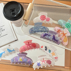 "Mermaidcore" Ocean Acetate Hair Claw Clip (3.7 Inch)