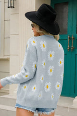 Daisy Floral Knit Cardigan - View 13 | TEVQA