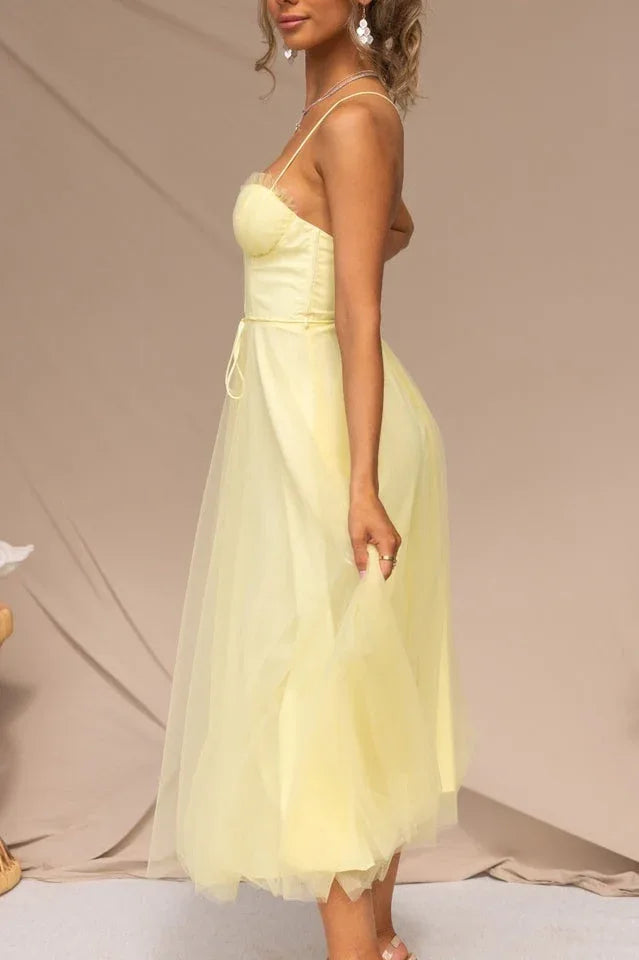 Cindy Tulle Midi Dress - TEVQA