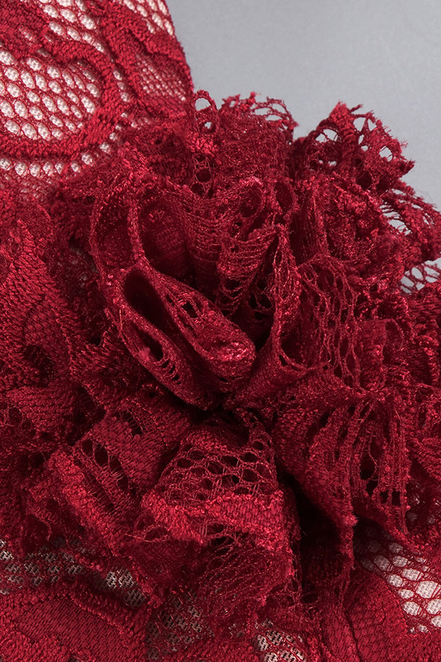 Marjorie Red Rose Lace Halter Maxi Dress | Dress In Beauty