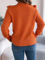 Ruffle Trim Knit Sweater - View 14 | TEVQA