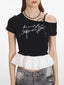 Ribbon Bow Asymmetric Top - View 6 | TEVQA