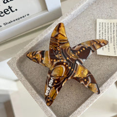 Acetate Starfish Hair Claw Clip - 3.7 Inch Coastal Design