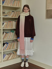 Soft Girl Ombre Pink Wool Blend Scarf