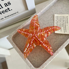 Acetate Starfish Hair Claw Clip - 3.7 Inch Coastal Design