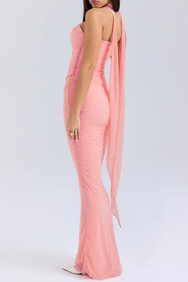 Hallie Corset With Neck Scarf + Skirt Set - View 14 | TEVQA
