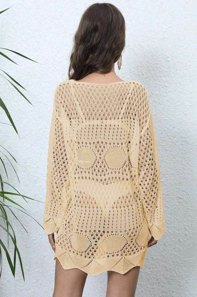 Crochet Knit Beach Cover Up - View 21 | TEVQA
