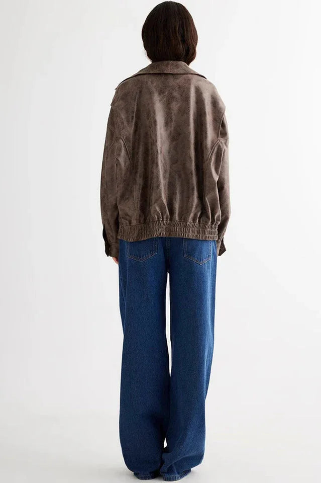 Vegan leather bomber jacket - View 6 | TEVQA