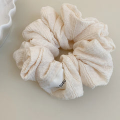 Oversized Lace Trim Coquette Scrunchie with Rosebud